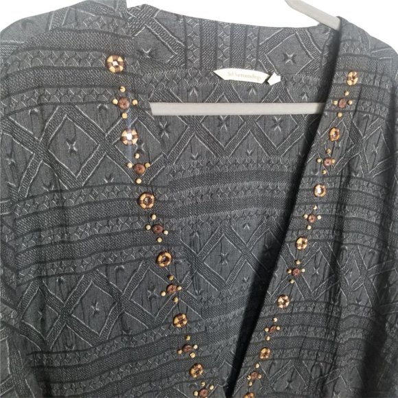 Soft Surroundings Blouse Womens 3X Gray Geometric - Picture 6 of 9